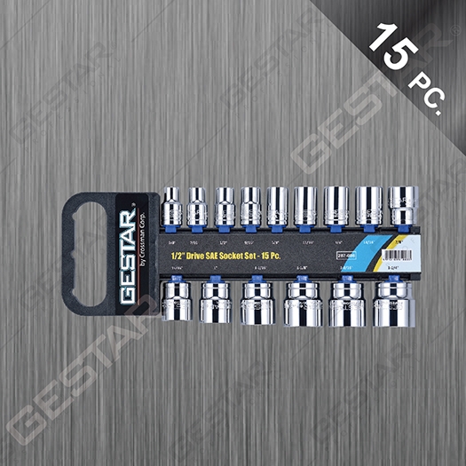 1/2" Dr. Juego de Dado 6 Pt. SAE 15 Pc.