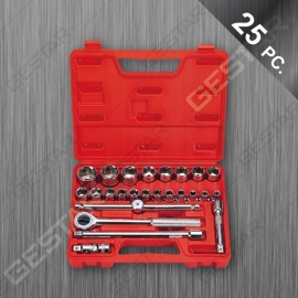 1/2" Dr. Juego de Dado Métrico 25 Pc. (Cabeza Redondo)