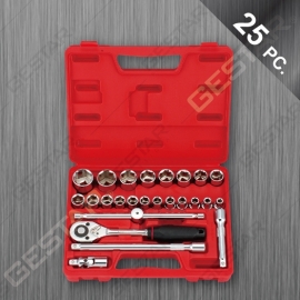 1/2" Dr. Juego de Dado Métrico 25 Pc. (Cabeza Pera)