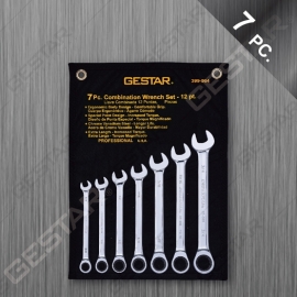 Juego de Llave Combinación Ratchet 7 Pc. Métrico