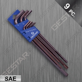Juego de Llave Extra Larga Hex SAE 9 Pc.