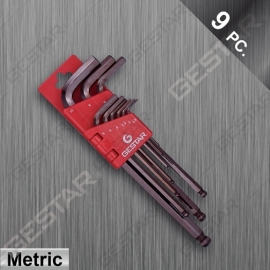 Juego de Llave Larga Hex Métrica con Punta Redonda 9 Pc.