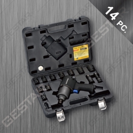 1/2" Dr. Llave Impacto de Aire con Juego de Dado 14 Pc.