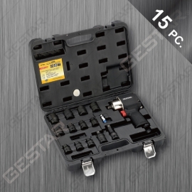 1/2" Dr. Llave Impacto de Aire con Juego de Dado 15 Pc.