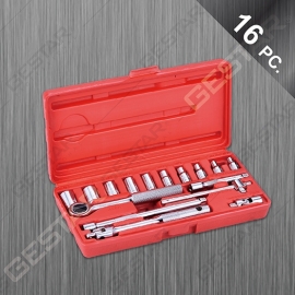 1/4" Dr. Juego de Dado SAE 16 Pc. (Cabeza Redonda)
