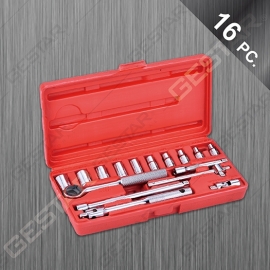 1/4" Dr. Juego de Dado SAE 16 Pc. (Liberación Rápida)