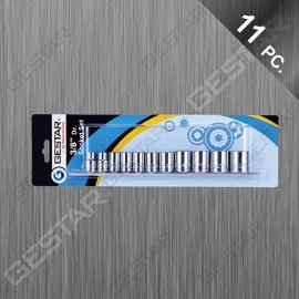 3/8" Dr. Juego de Dado en Porta Métrico 11 Pc.