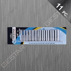 3/8" Dr. Juego de Dado Largo en Porta SAE 11 Pc.