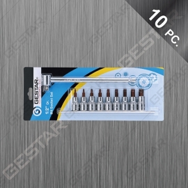 1/2" Dr. Juego de Bit Dado Torx en Porta 10 Pc.