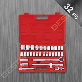 1/2" Dr. Juego de Dado 6Pt. Y 12Pt. SAE 32 Pc.