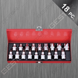 1/2" Dr. Juego de E-Dado y Bit Dado Torx® 18 Pc.