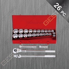 3/4" Dr. Juego de Dado 12 Pt. SAE  26 Pc. (Cabeza Pera)​